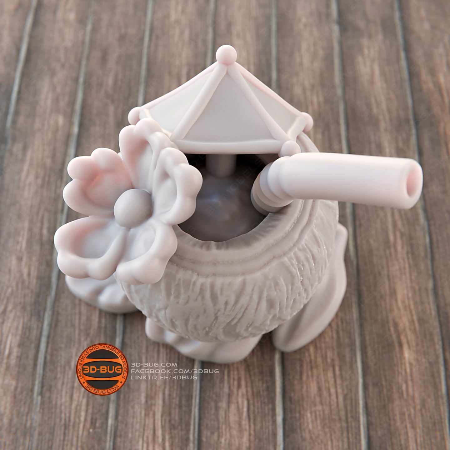 Coconut cocktail decor 3d model