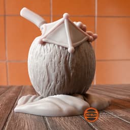 Coconut cocktail decor 3d model
