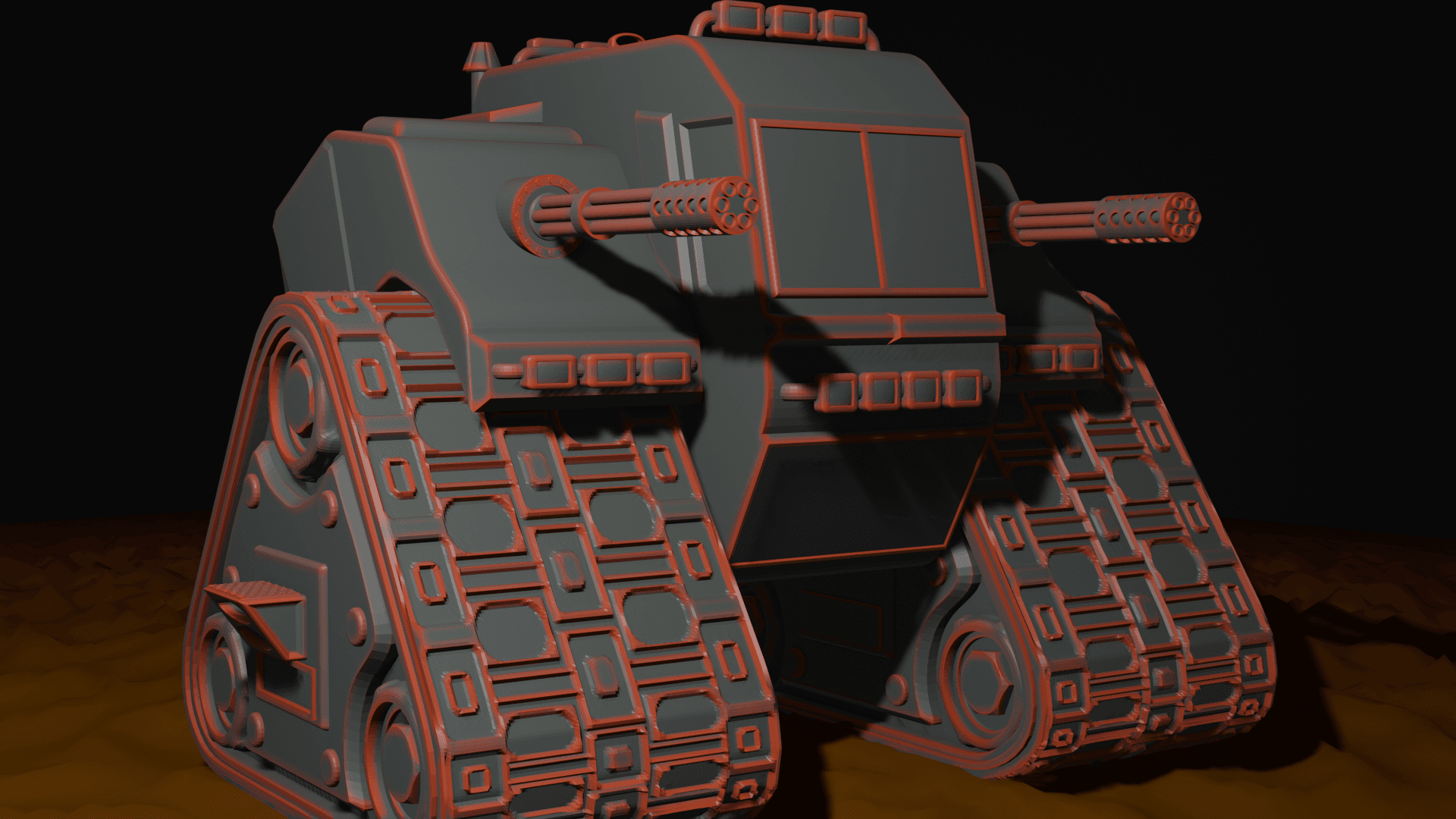 Armored Skid Steer Miniature 3d model