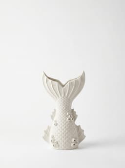 Coastal Mermaid Tail Flower Vase - Nautical Home Decor 3d model