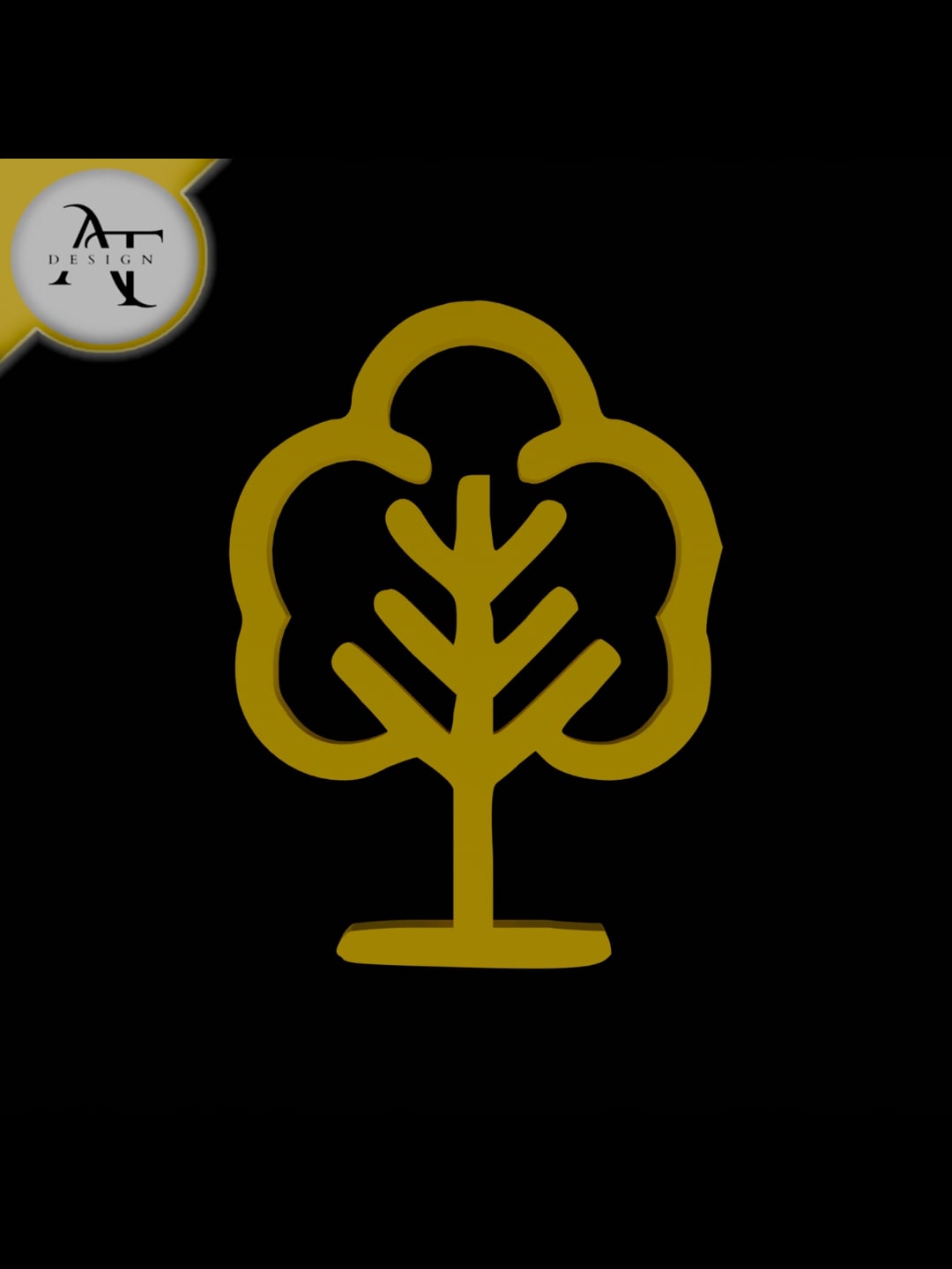 Simple Tree Symbol - 2D Art 3d model