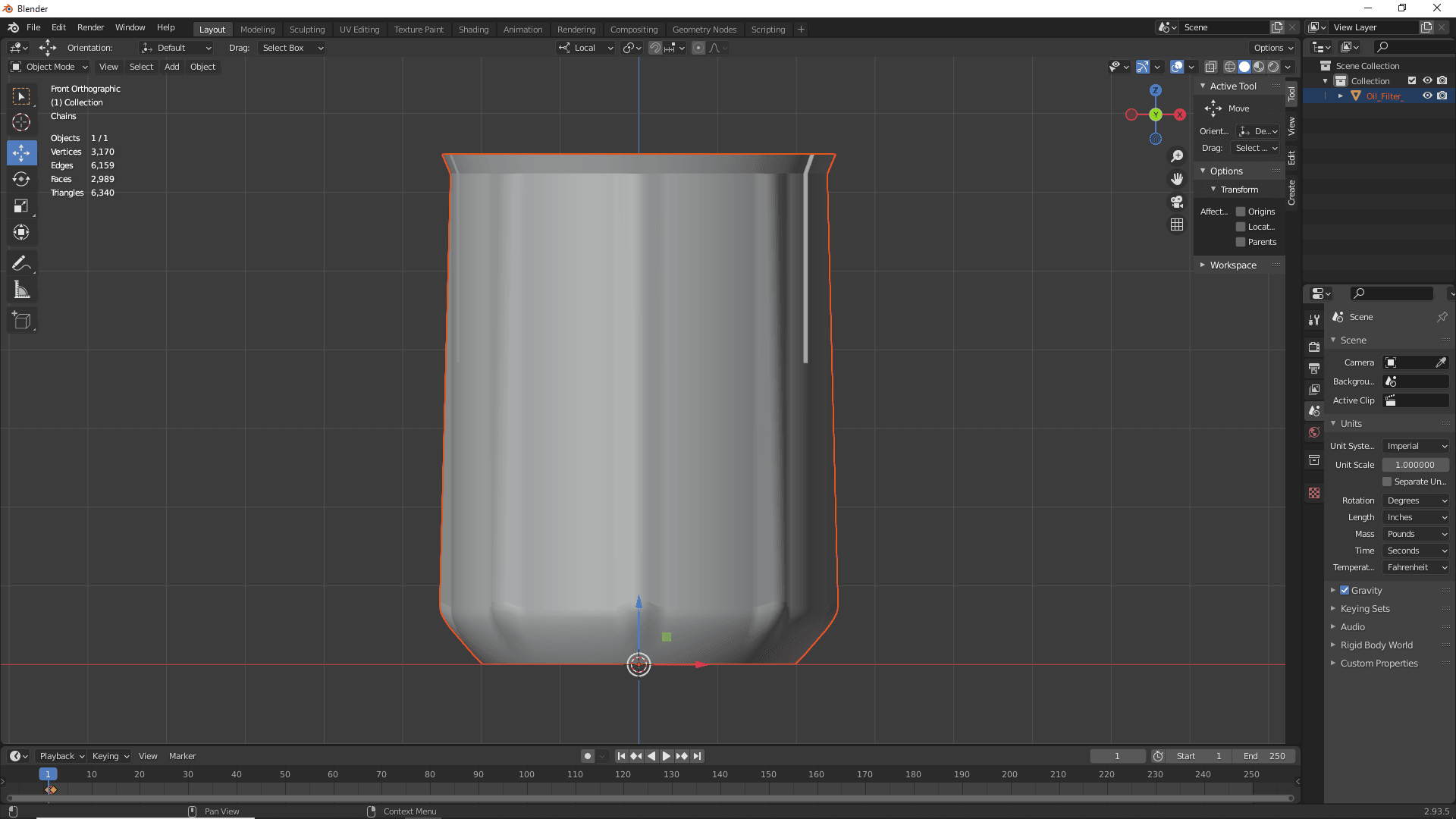 Oil Filter Case 3d model