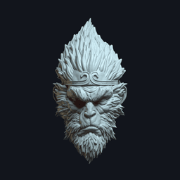 Monkey King v1 Action Figure Head 3d model