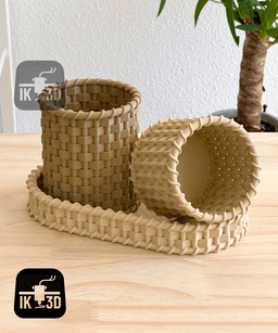 Wicker Container Set / No Supports 3d model