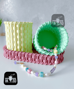 Wicker Container Set / No Supports 3d model