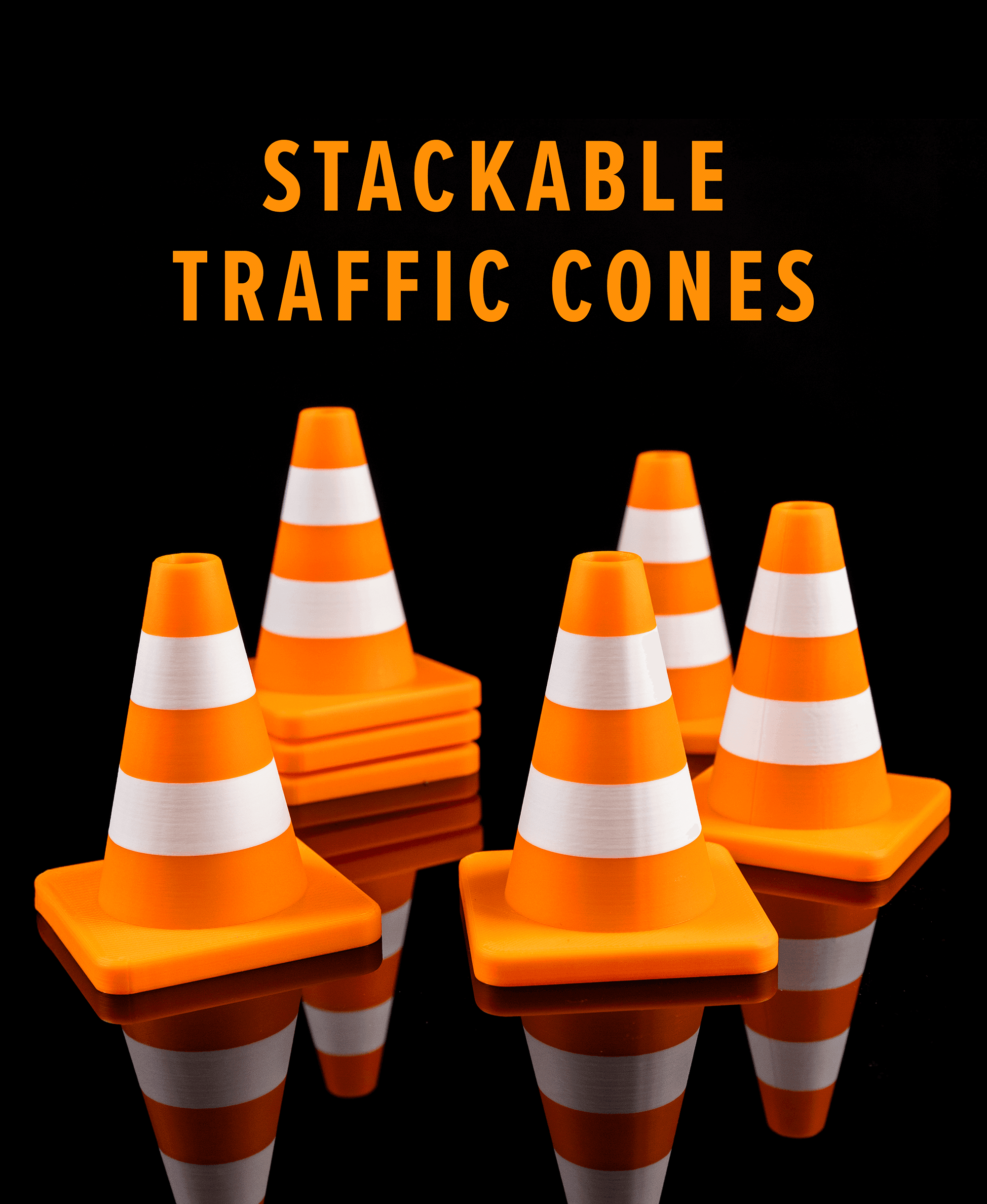 Mini Traffic Cone - Stackable - Multicolor .3mf 3d model
