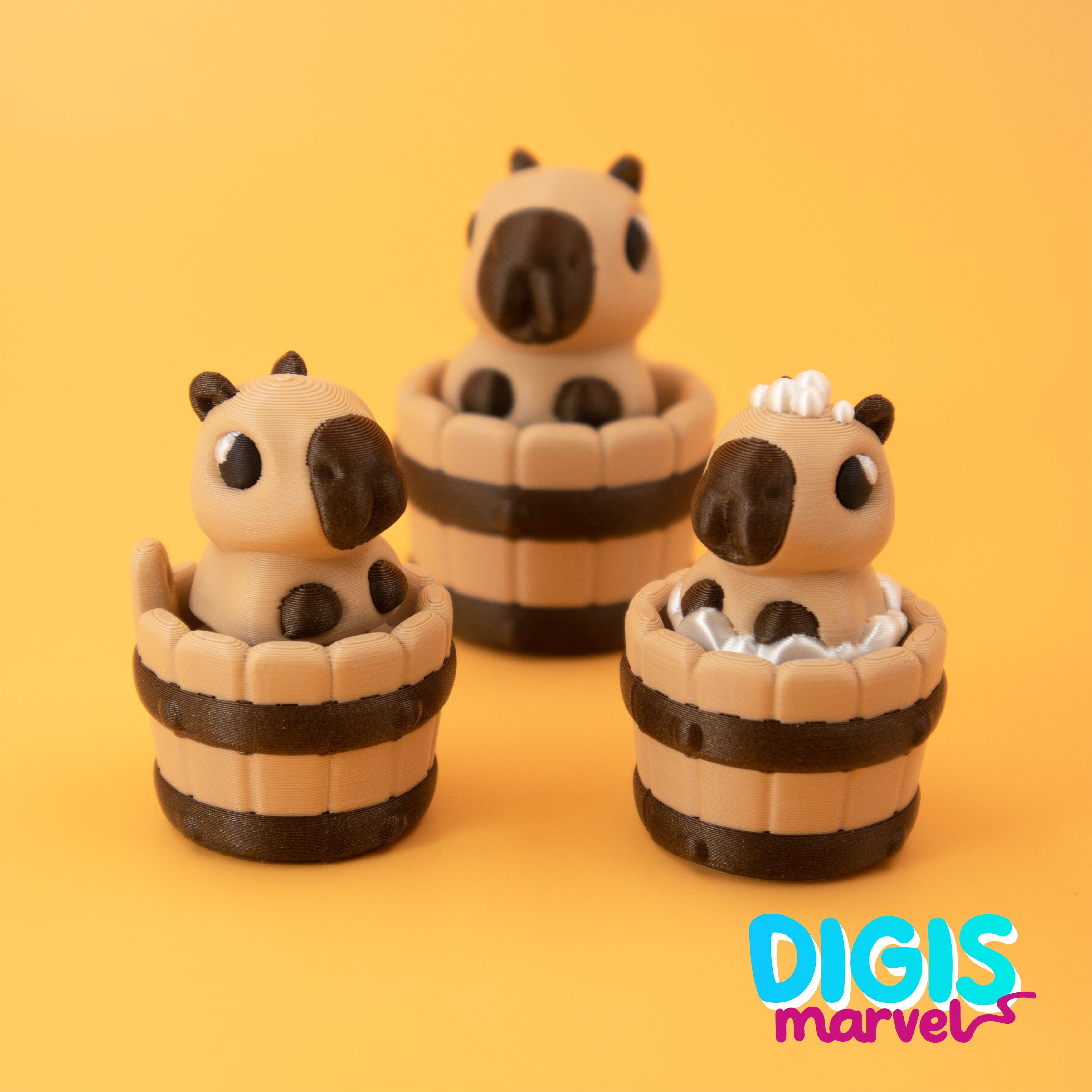 Capybara Bathtime Clicker + Keychain 3d model
