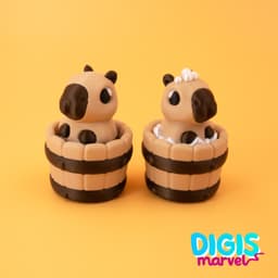 Capybara Bathtime Clicker + Keychain 3d model