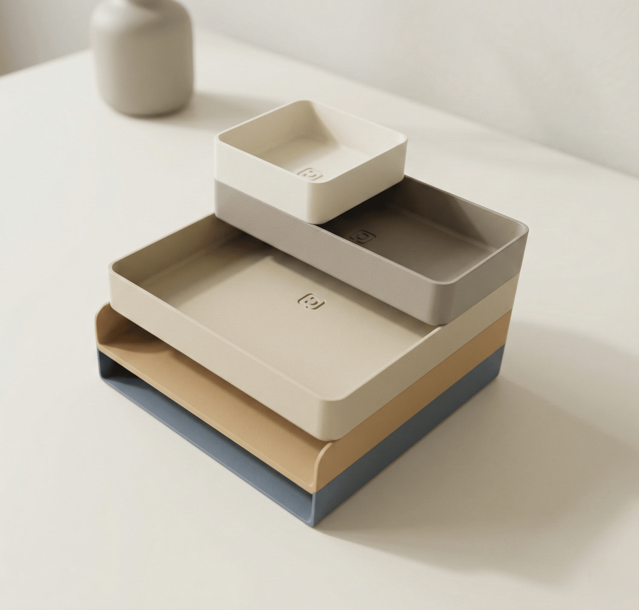 Stackable Japandi Office Storage 3d model