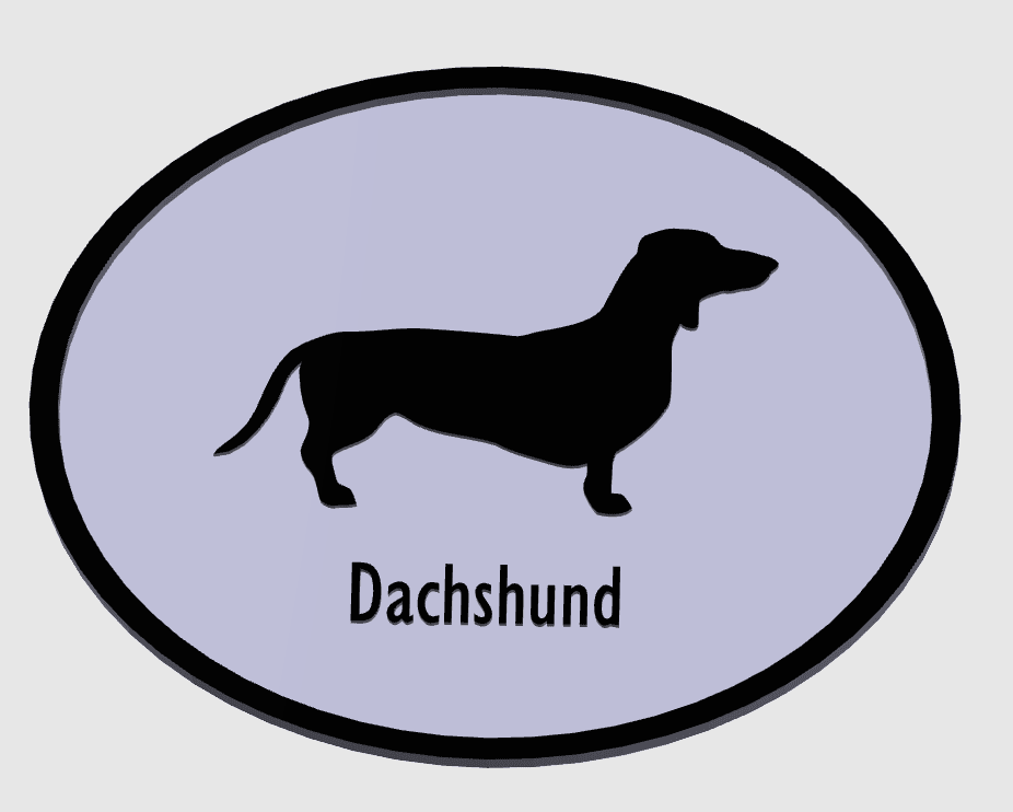 Dachshund Dog Breed Plaque 3d model