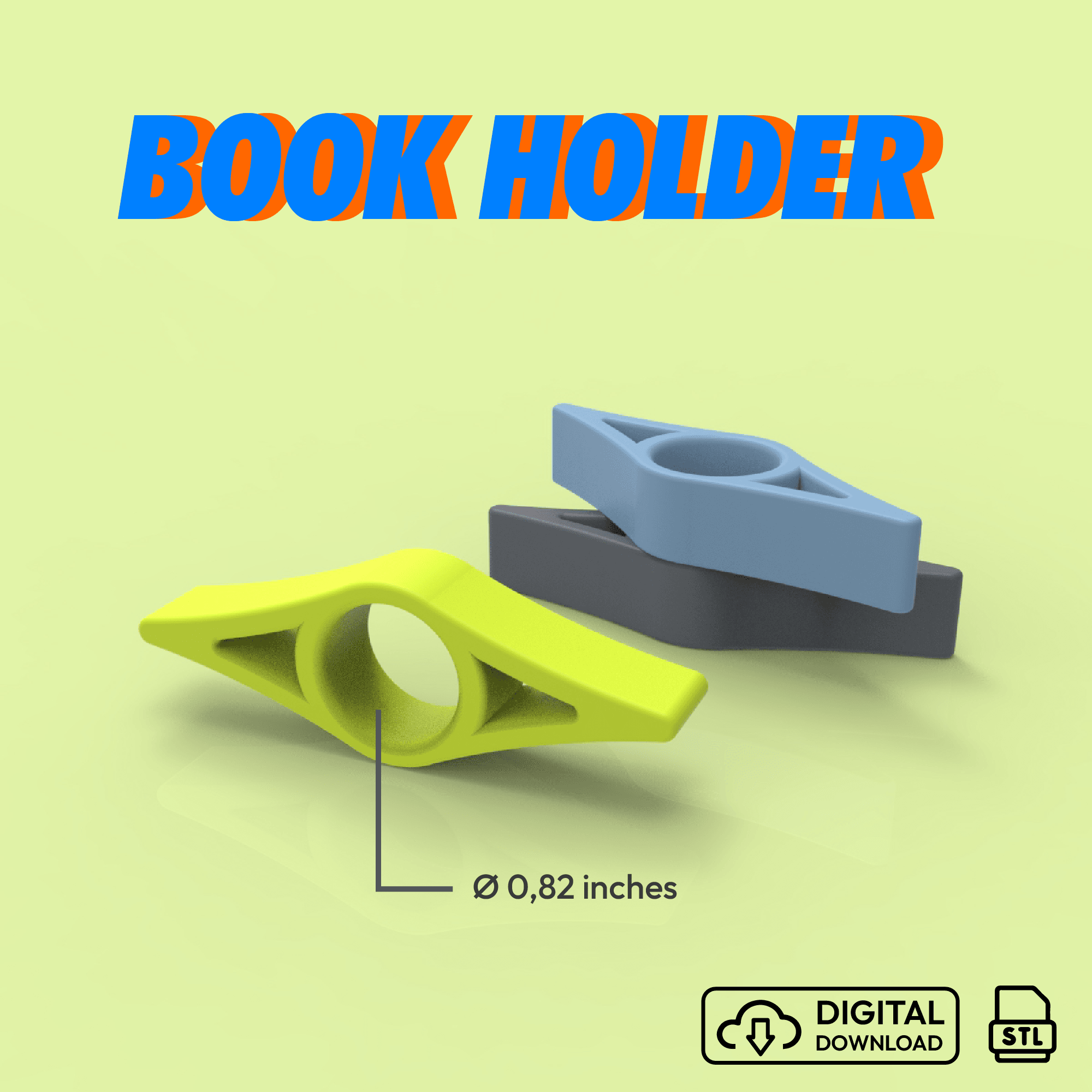 Book Page Holder, BookMark 3D STL File, Comfortable Reading, Gift STL Model, Digital Holder File 3d model