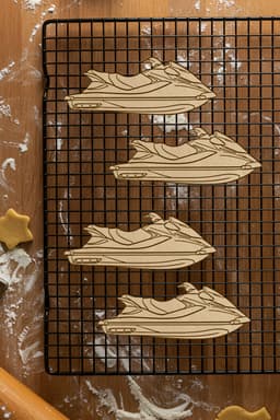 Jet Ski Cookie Cutter, Biscuit Cutter 3d model