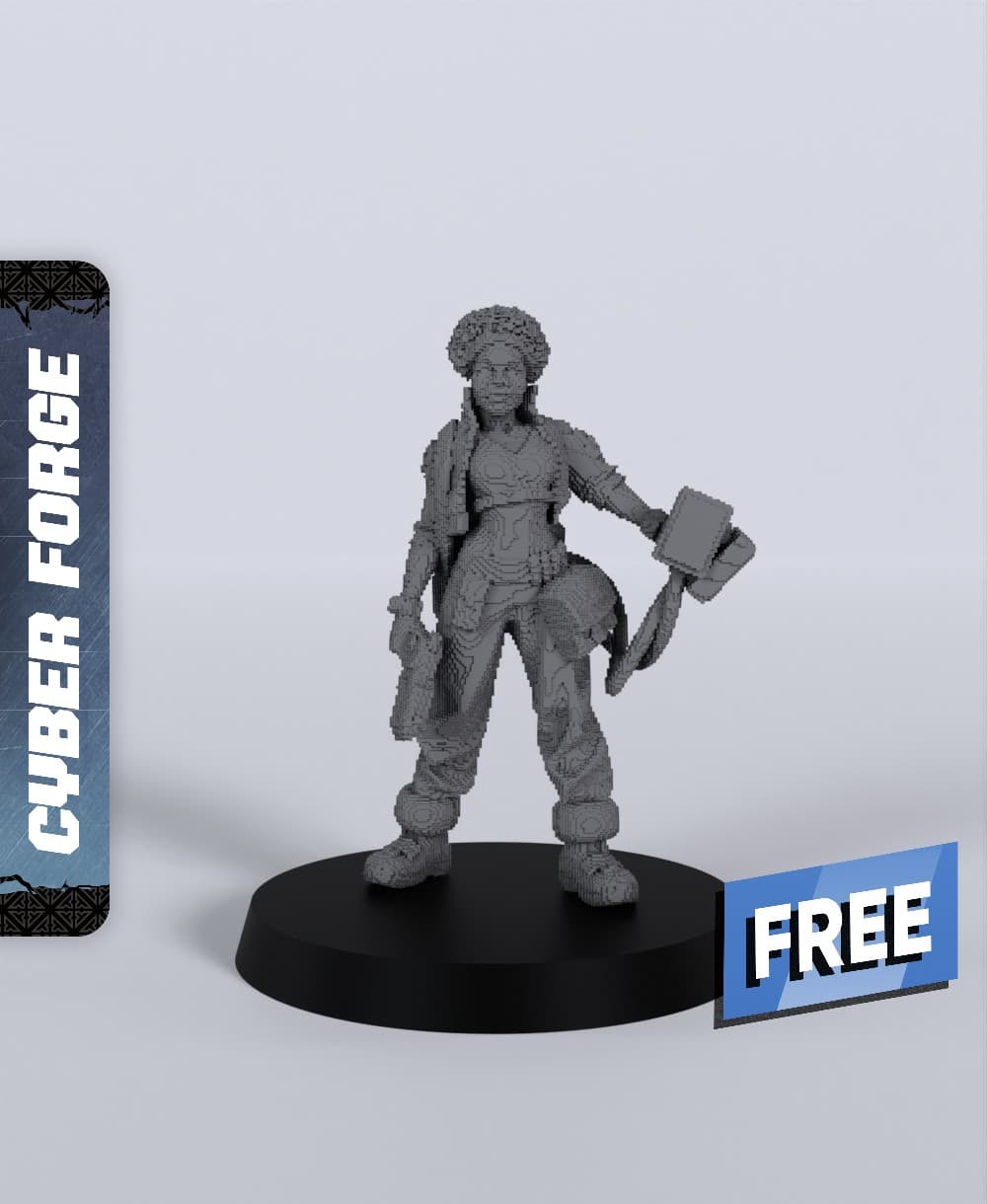 Ajey She in Cyberspace - With Free Cyberpunk - Sci-Fi Gift Ideas for RPG and Wargamers 3d model