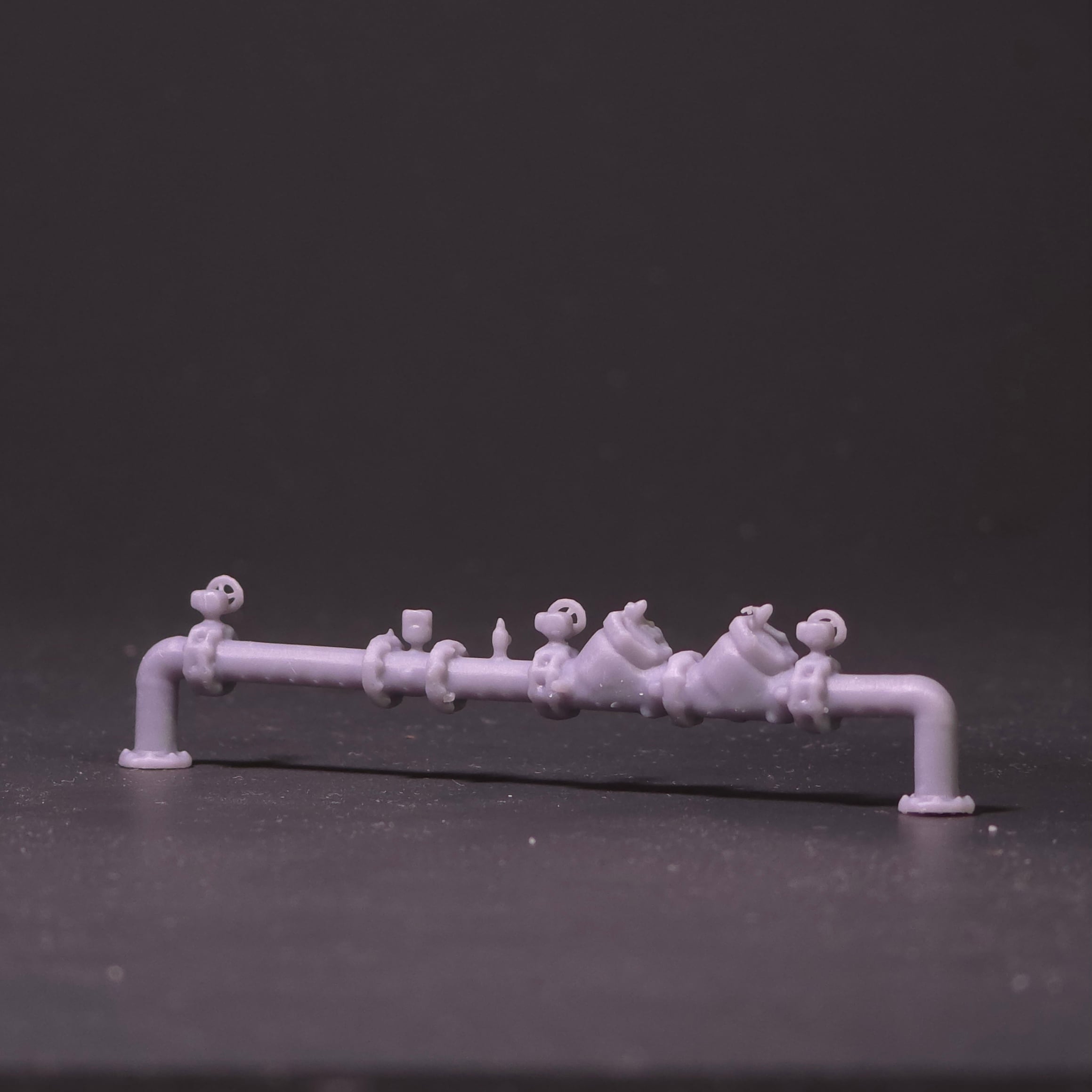 Triple-Valve Industrial Manifold | Heavy Infrastructure | HO/O Scale 3d model