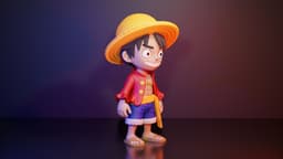 Luffy Chibi Figure - Multiparts 3d model