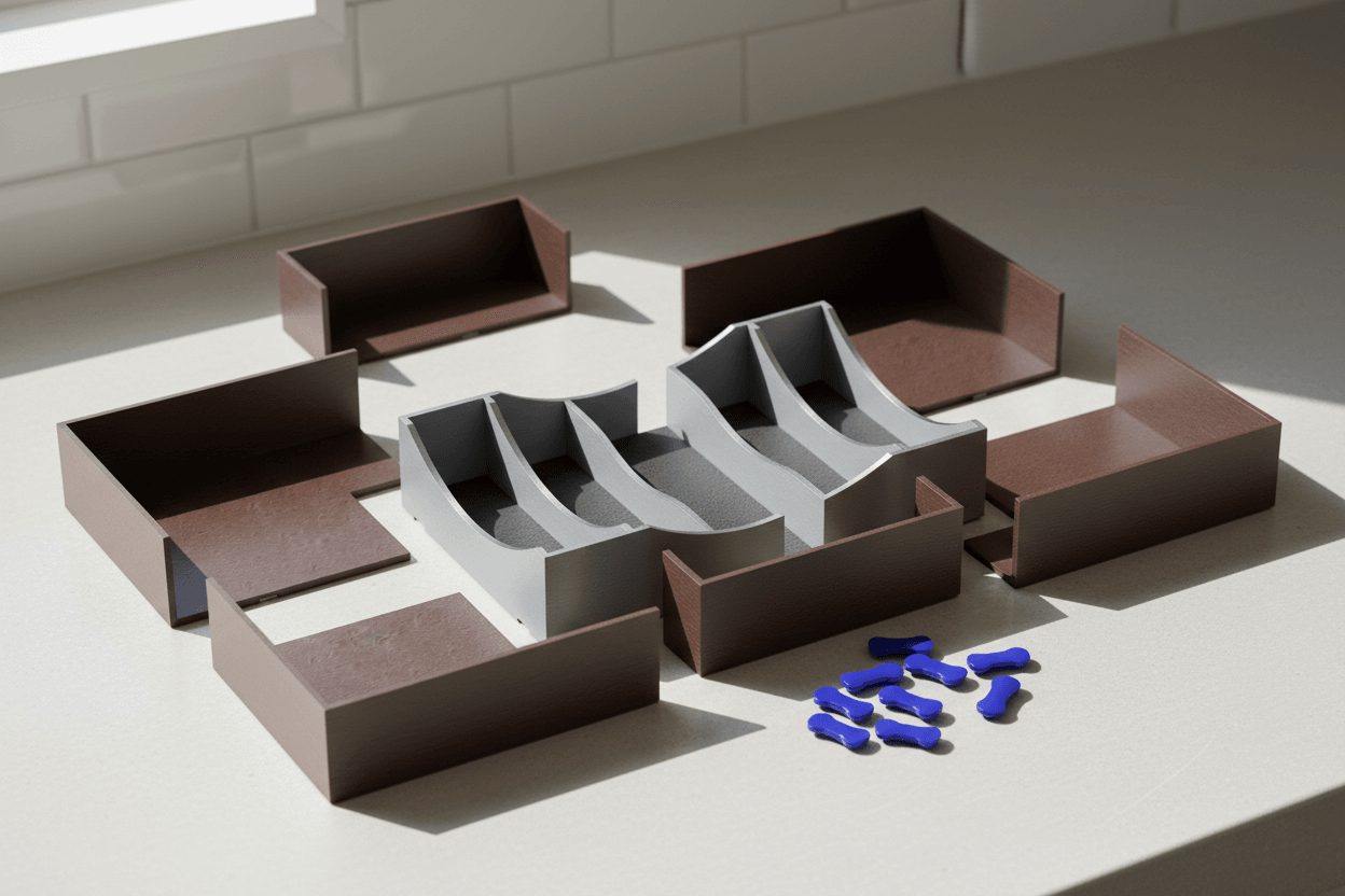 3D Printed Modular Cutlery Holder – Optimized for Small Printers 3d model
