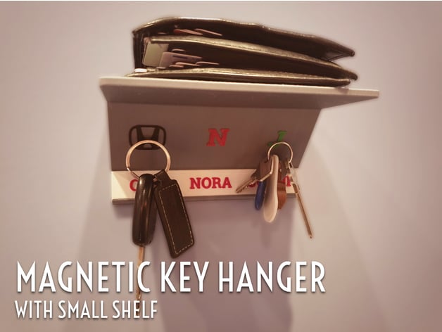 Magnetic Key Hanger with Small Shelf 3d model