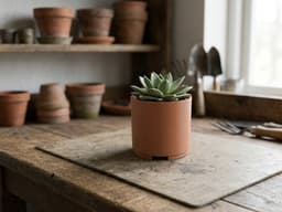 Geometric Terracotta Cube Planter 3d model