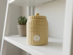 Ribbed Coffee Storage Jar with Daisy Detail 3d model