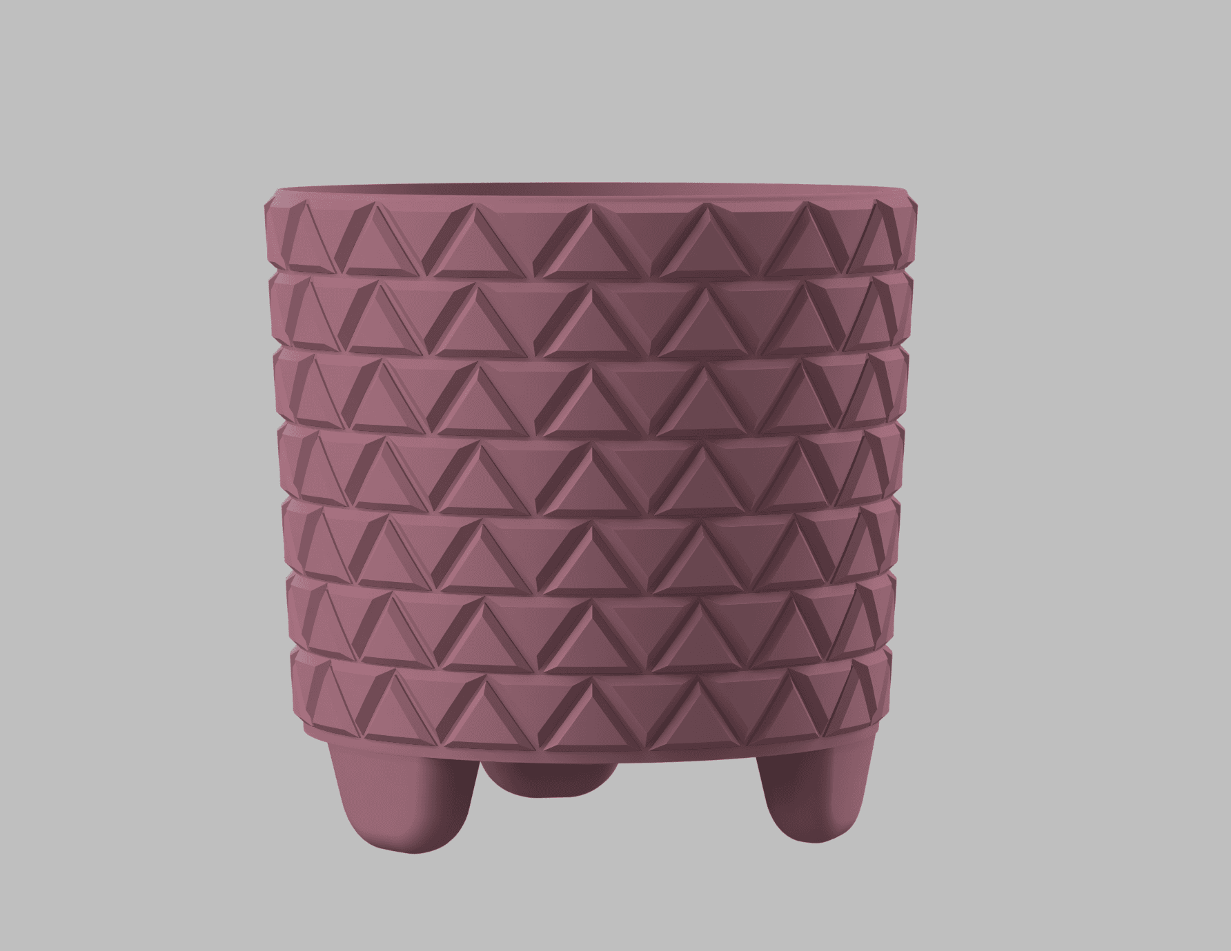 Medium Stylish Plant Pot - Triangles 3d model