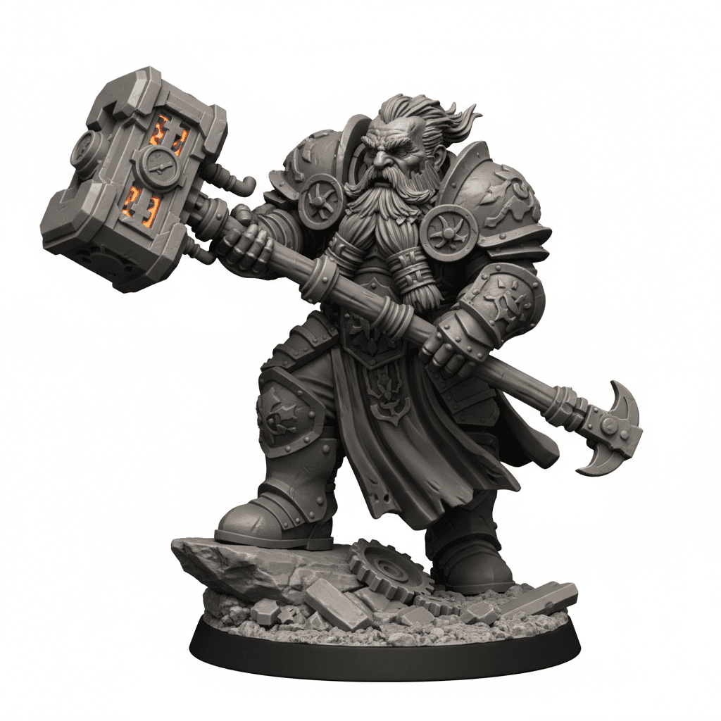 Dwarven Siege Breaker Steam Hammer Premium STL Download 3d model