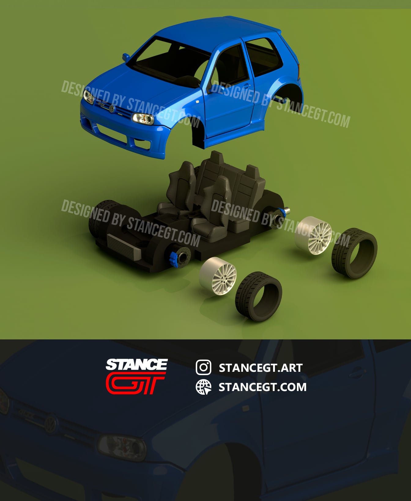 Golf R32 MK4 | Model Kit Car 3d model