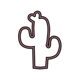 Cactus with Heart Cookie Cutter STL File - 4 inches 3d model
