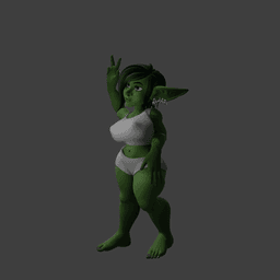 Cute Goblin Girl v2.0 3d model