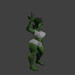 Cute Goblin Girl v2.0 3d model
