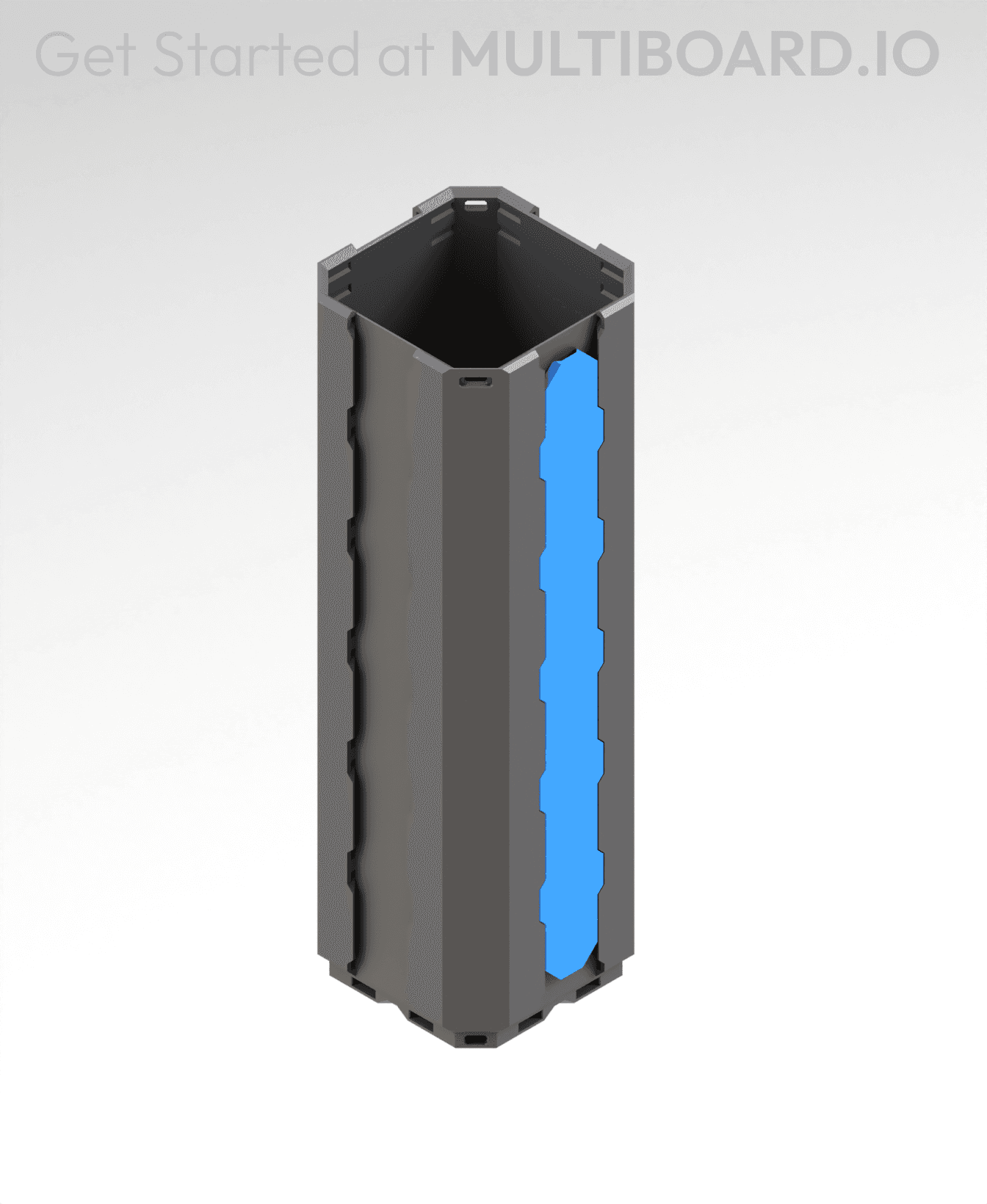 3 LU Bin Fit - OO Cover Locked Lite Rail - (5 MU Rail) 3d model