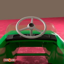 Moskvich vintage pedal toy car 3d model