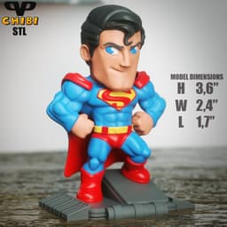Superman Chibi STL for 3D Printing ChibiSTL 3DXM 3d model