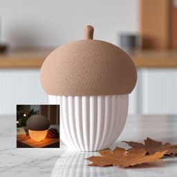 Ribbed acorn container (LED tealight compatible) 3d model
