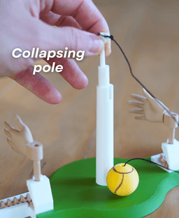 Table Top Tetherball - With Fully Functional Mechanism Hands - Desktop Game 3d model