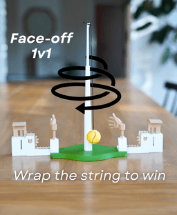Table Top Tetherball - With Fully Functional Mechanism Hands - Desktop Game 3d model