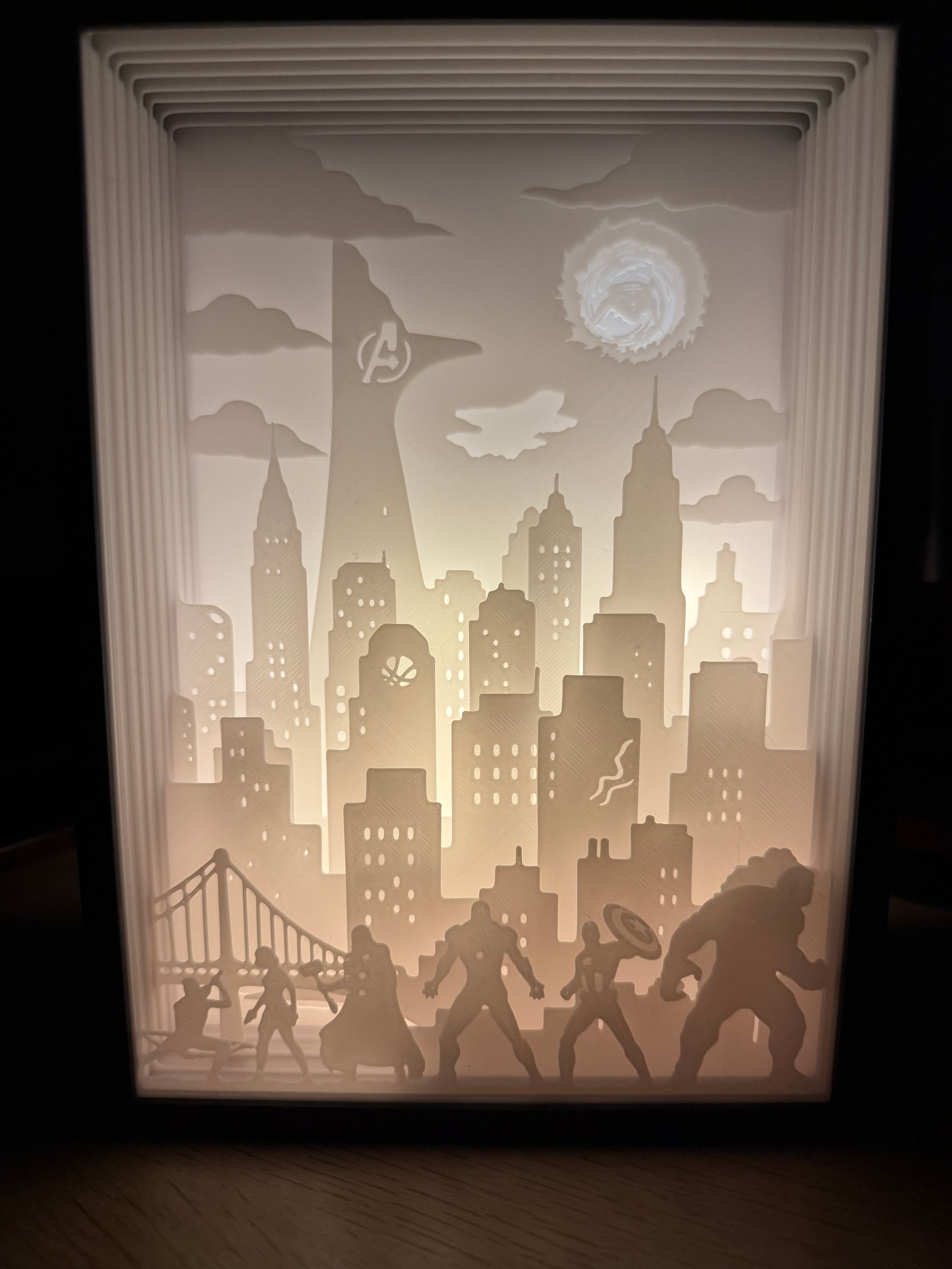 Avengers Shadow Box Light Box 3d Lamp 3d model