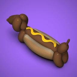 Balloon Hotdog 3d model