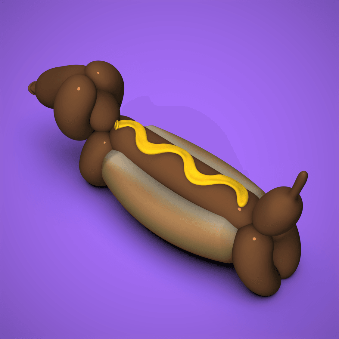 Balloon Hotdog 3d model
