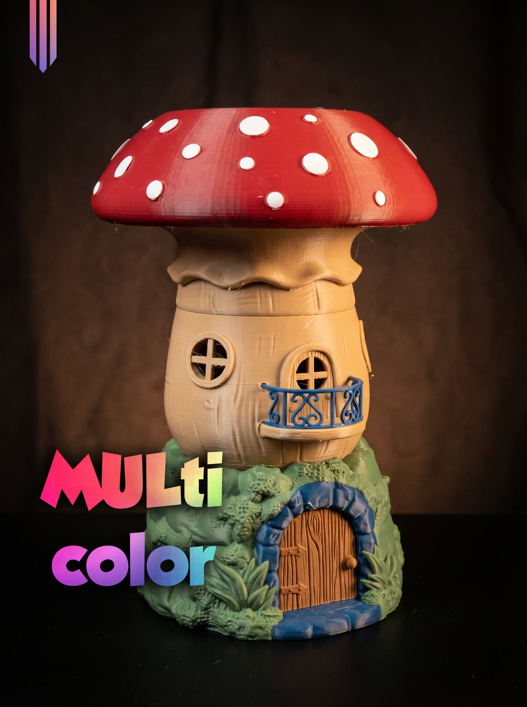 Mushroom House 3MF | Fantasy Decor Multi-Color | FDM 3d model