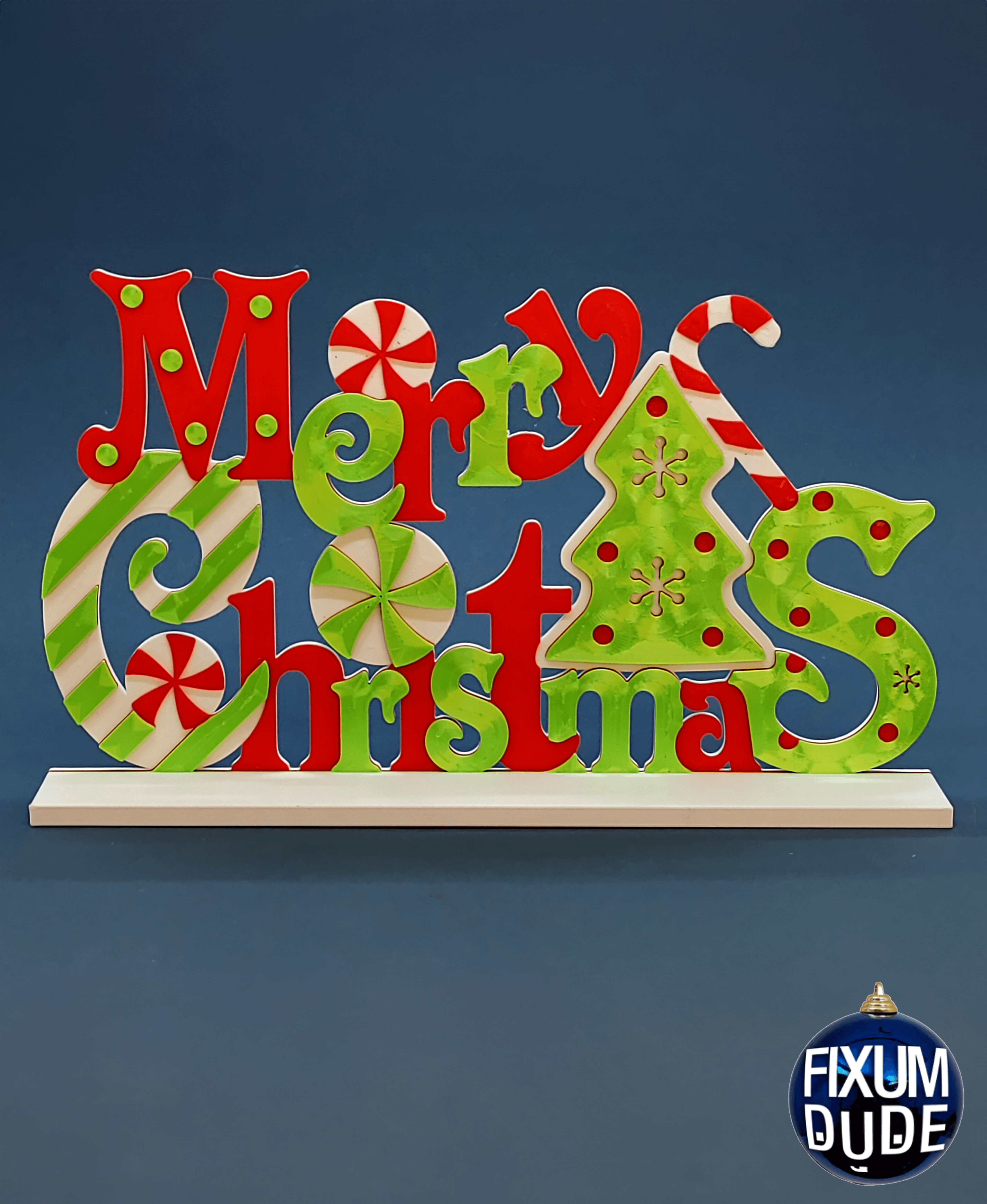 Merry Christmas Tabletop Decoration 3d model