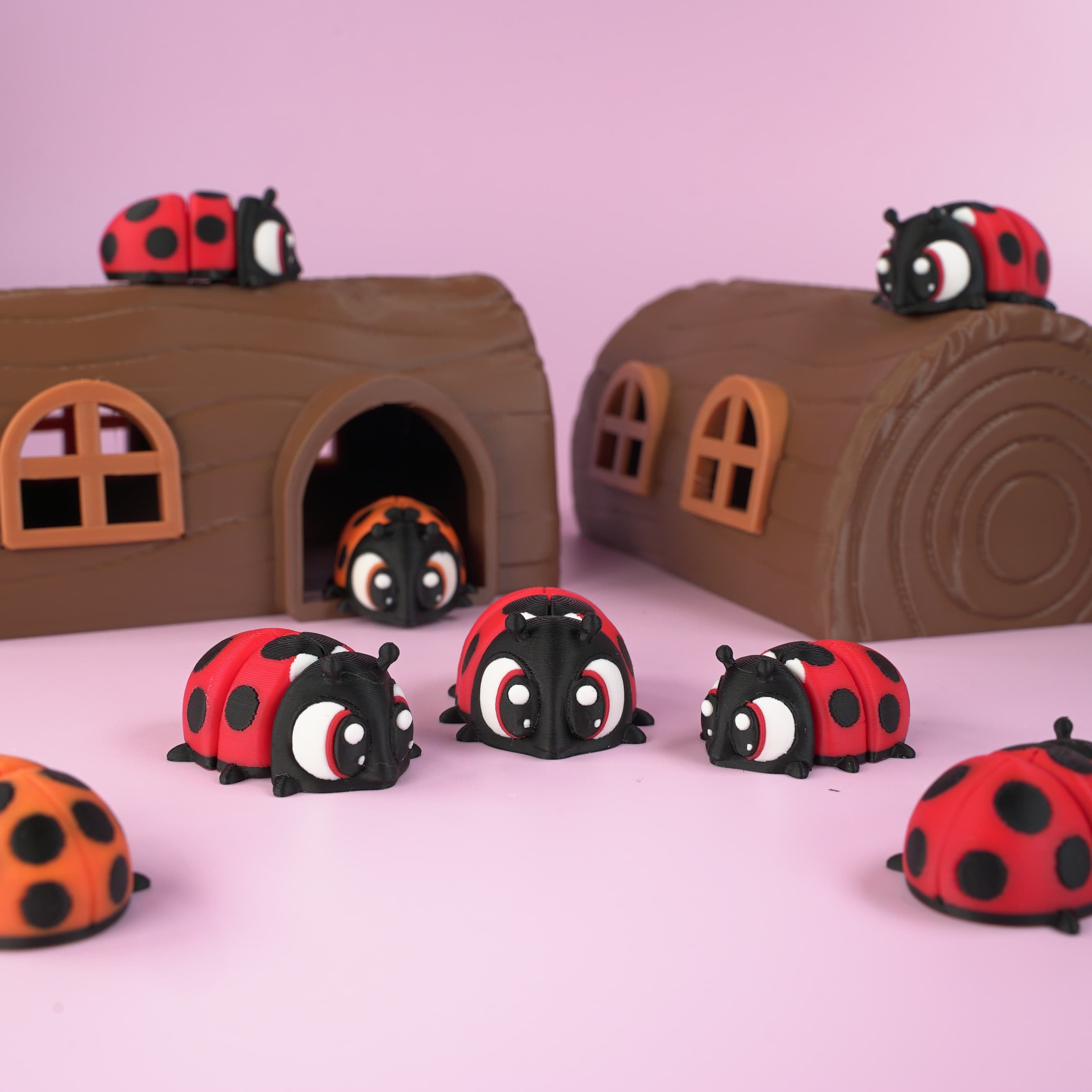 Ladybug - Flexi Articulated and Print in Place Keychain 3d model