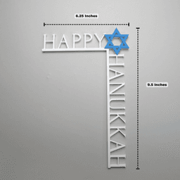 Happy Hanukkah Menorah Corner Decor 3d model