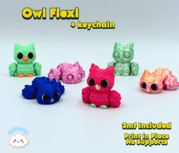 Mini Owl Flexi Bundle + Keychain Included 3d model