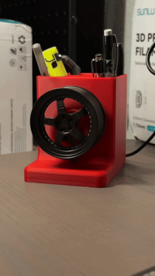 Motorized Wheel Pen Stand - Filamented V5 Wheel Compatible 3d model