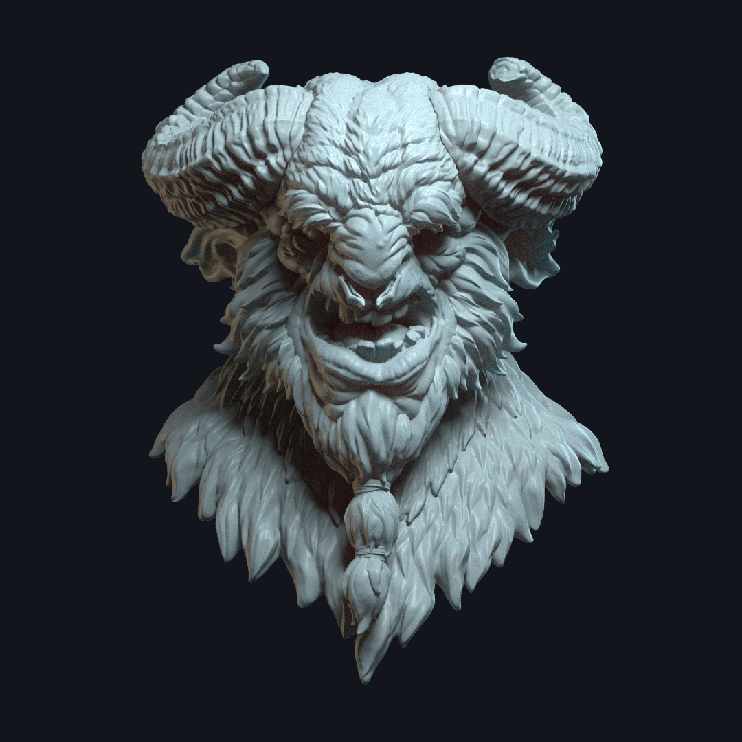The Faun v3 Action Figure Head 3d model