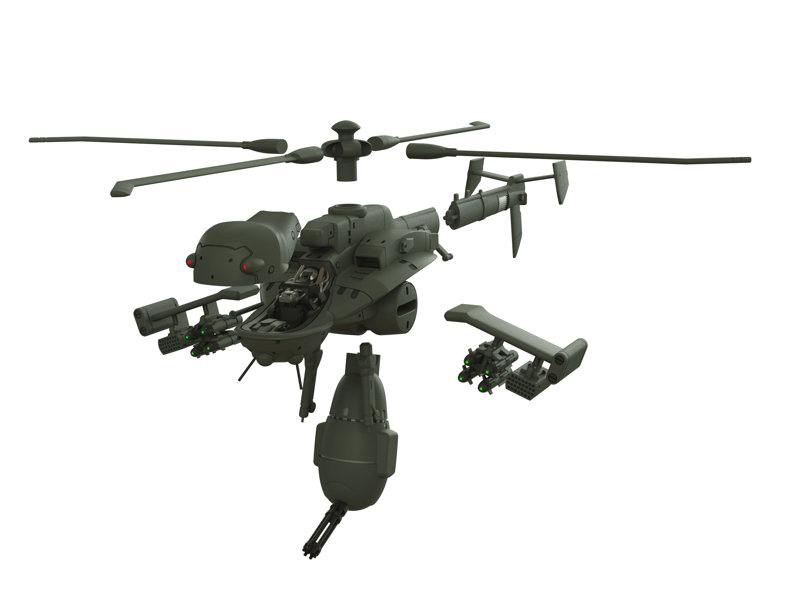 Jigabachi AV Attack Helicopter 3d model