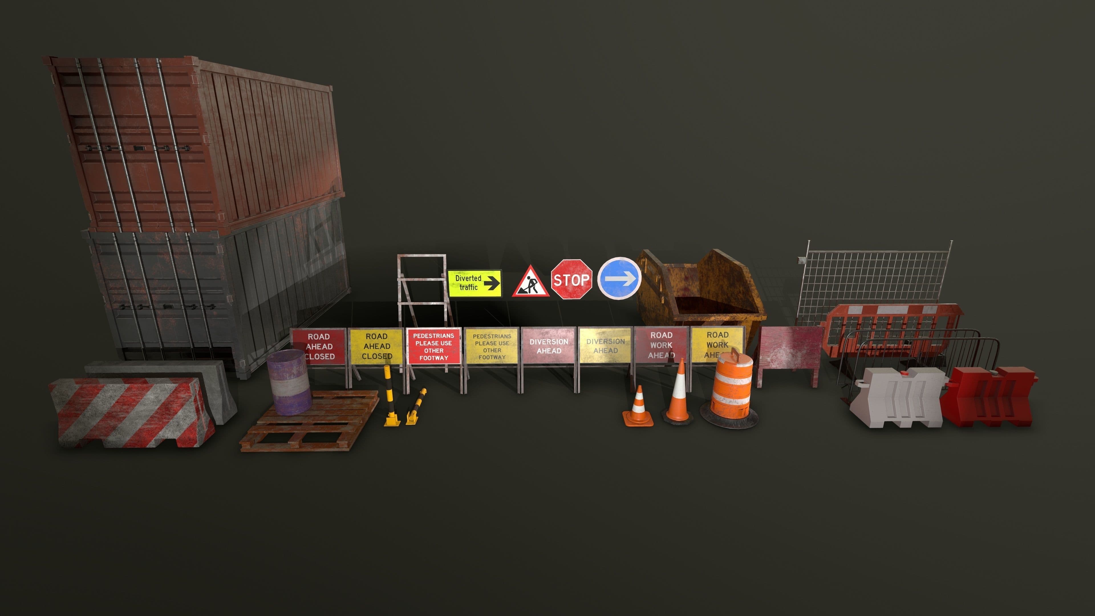 20 PIECE CONSTRUCTION ASSET PACK 3d model