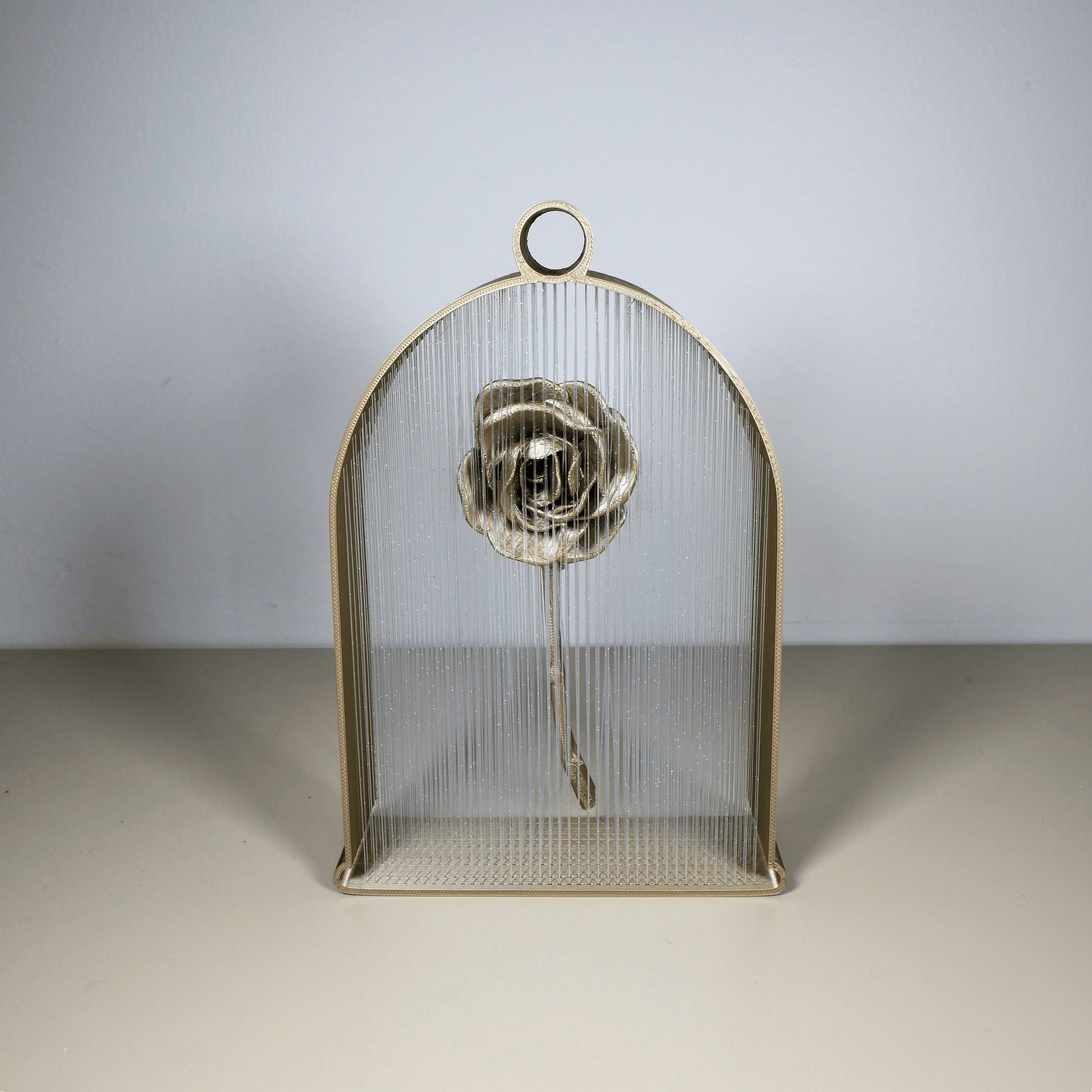Suspended Rose String Art 3d model