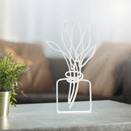 Flower Line Art, Minimalist, Modern 3d model