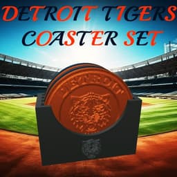 Detroit Tigers Coaster Set (MLB) 3d model